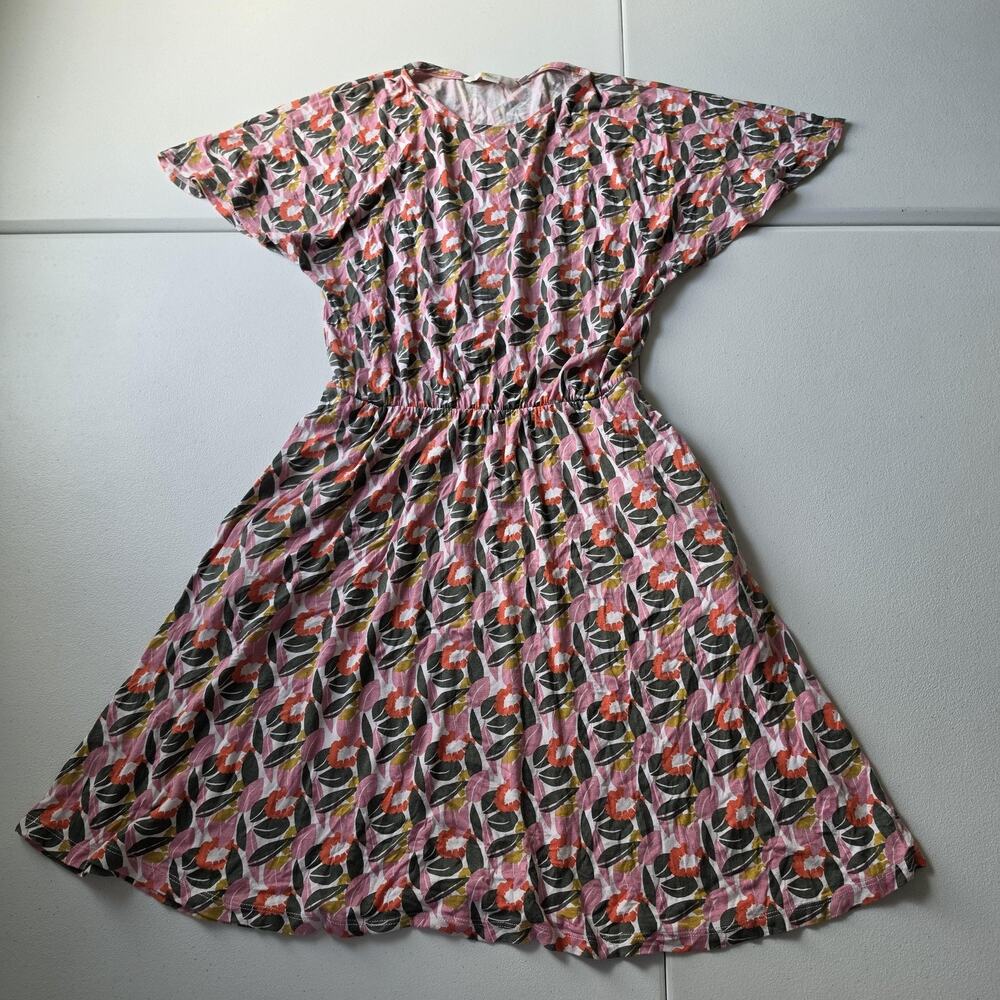 Boden Dress Womens 6P Pink Floral Jersey Dolman Sleeve Fit & Flare Casual Summer